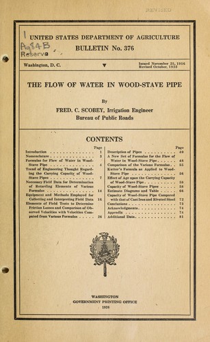 The flow of water in wood-stave pipe