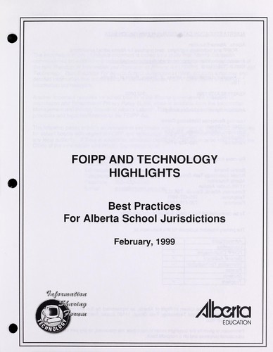 FOIPP and technology highlights