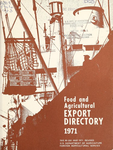 Food and agricultural export directory, 1971