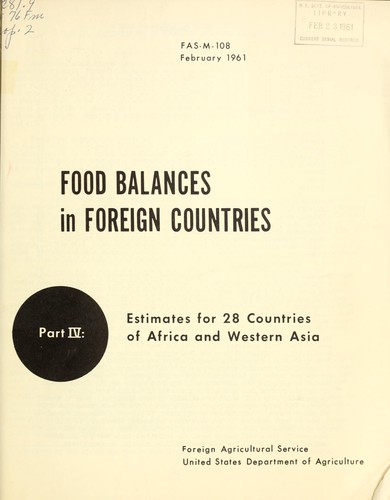 Food balances in foreign countries