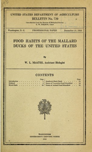 Food habits of the mallard ducks of the United States
