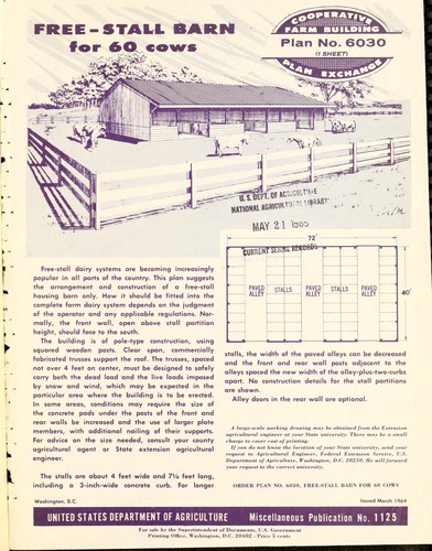 Free-stall barn for 60 cows