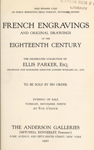 French engravings and original drawings of the eighteenth century