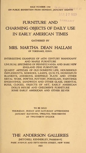 Furniture and charming objects of daily use in early American times
