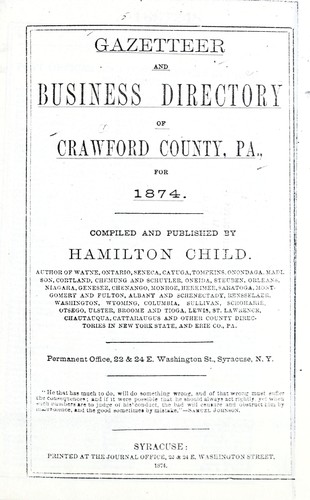 Gazetteer and business directory of Crawford County, Pa., for 1874