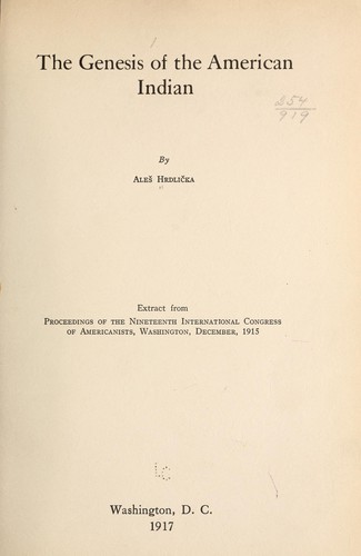 The genesis of the American Indian