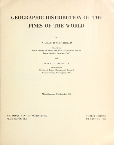 Geographic distribution of the pines of the world