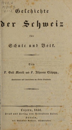 Geschichte der Schweiz für Schule und Volk