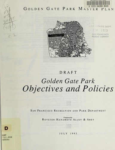 Golden Gate park master plan