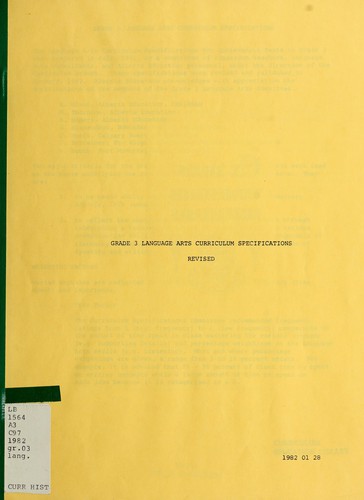 Grade 3 language arts curriculum specifications