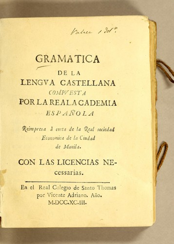 Gramatica de la lengua castellana