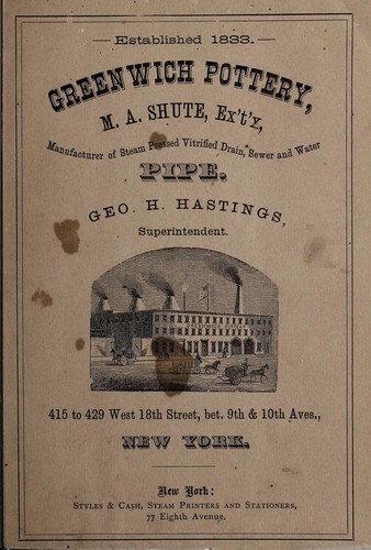 Greenwich Pottery, M.A. Shute, ex't'x