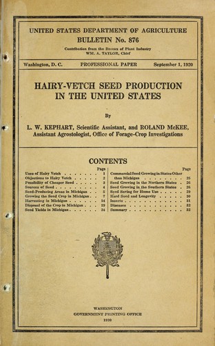 Hairy-vetch seed production in the United States