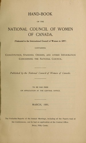Handbook of the National Council of Women of Canada