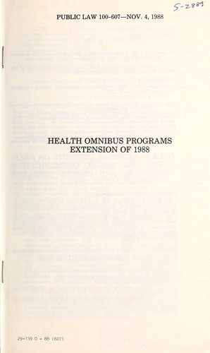 Health Omnibus Programs Extension of 1988