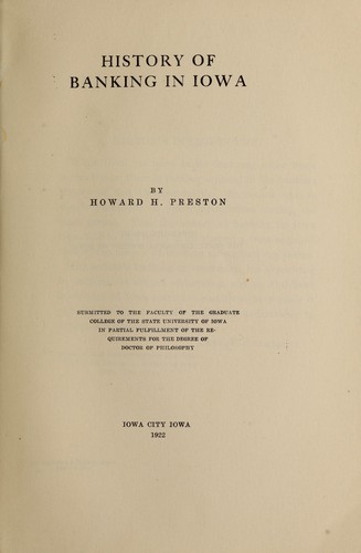 History of banking in Iowa