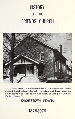 History of the Friends Church, Knightstown, Indiana, 1876-1976