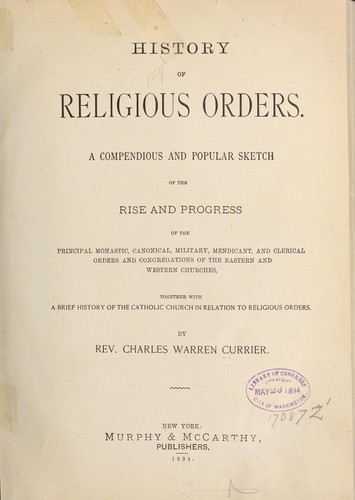 History of religious orders