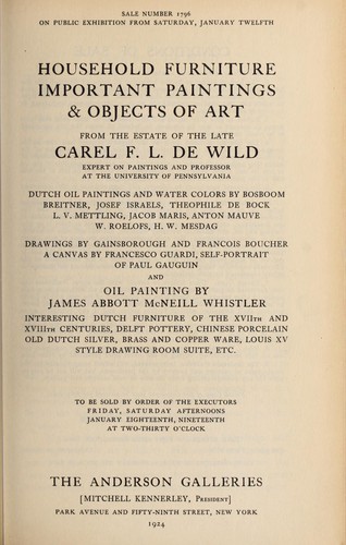Household furniture, important paintings & objects of art