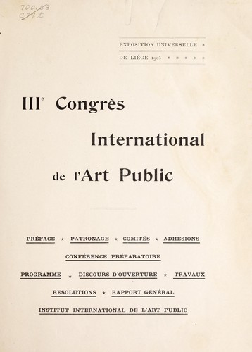 IIIe Congrès international de l'art public