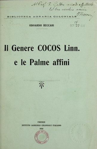 Il genere Cocos Linn. e le palme affini