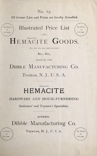 Illustrated price list of hemacite goods