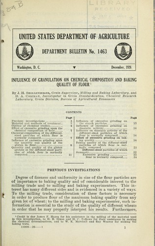 Influence of granulation on chemical composition and baking quality of flour