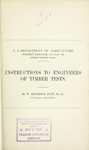 Instructions to engineers of timber tests