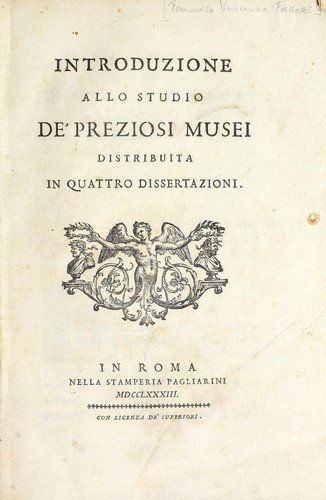 Introduzione allo studio de' preziosi musei