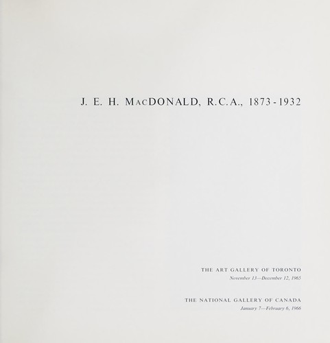 J.E.H. MacDonald, R.C.A.