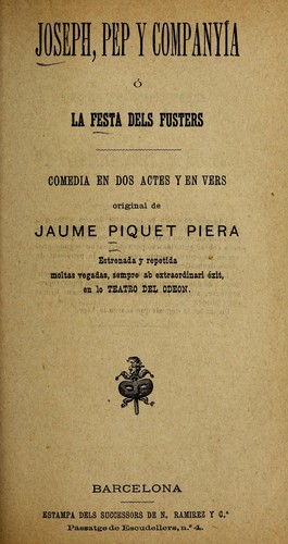 Joseph, Pep y companyía, o, La festa dels fusters