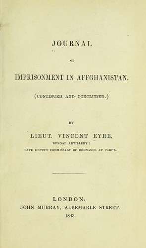 Journal of imprisonment in Affghanistan (continued and concluded)