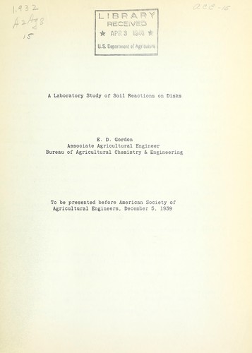 A laboratory study of soil reactions on disks
