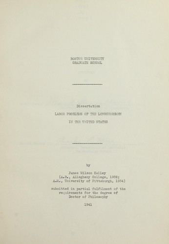Labor problems of the longshoremen in the United States