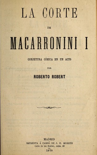 La corte de Macarronini I