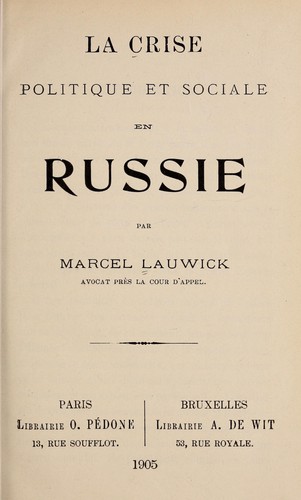 La crise politique et sociale en Russie