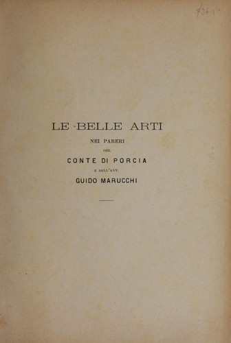 La Legislazione delle belle arti in Italia