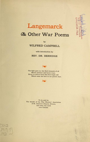 Langemarck & other war poems