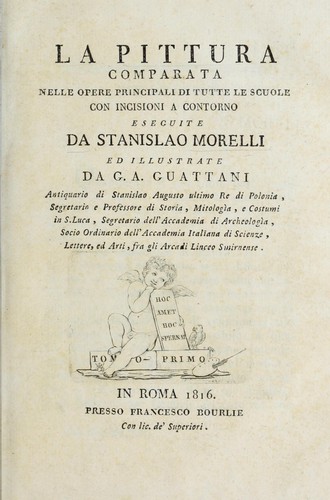 La pittura comparata nelle opere principali di tutte le scuole con incisioni a contorno eseguite