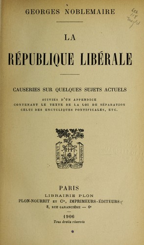 La républic libérale