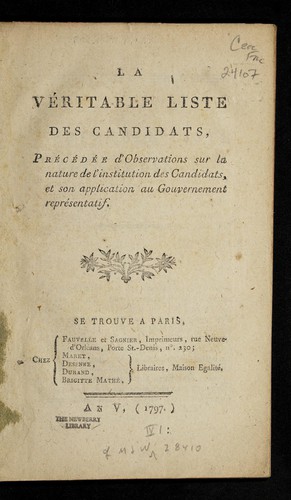 La ve ritable liste des candidats