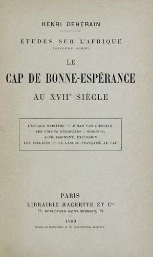 Le cap de Bonne-Esperance au XVIIe siècle