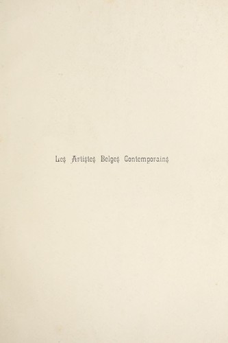 Les artistes belges contemporains