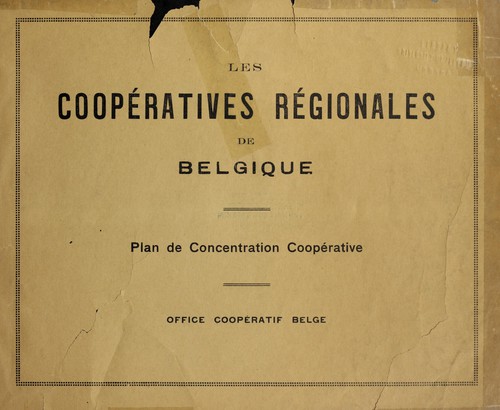 Les coope ratives re gionales de Belgique
