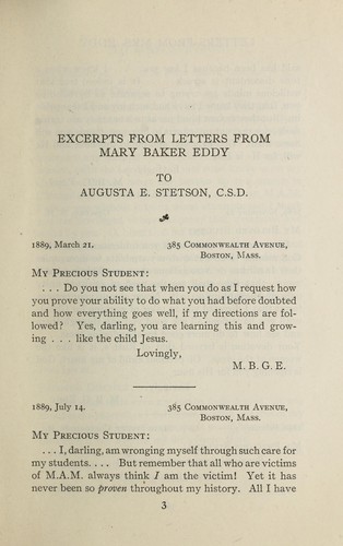 Letters and excerpts from letters