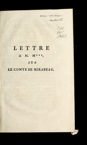 Lettre a M. M***, sur le comte de Mirabeau