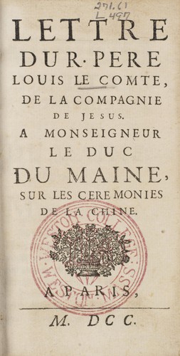 Lettre du R. Père Louis Le Comte