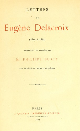 Lettres de Eugène Delacroix