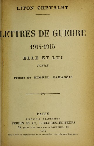 Lettres de guerre, 1914-1915