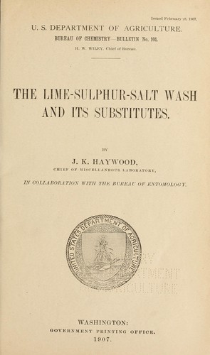 The lime-sulphur-salt wash and its substitutes